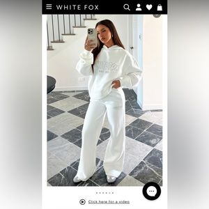 WHITE FOX BOUTIQUE Missed Flights Sweatpants White